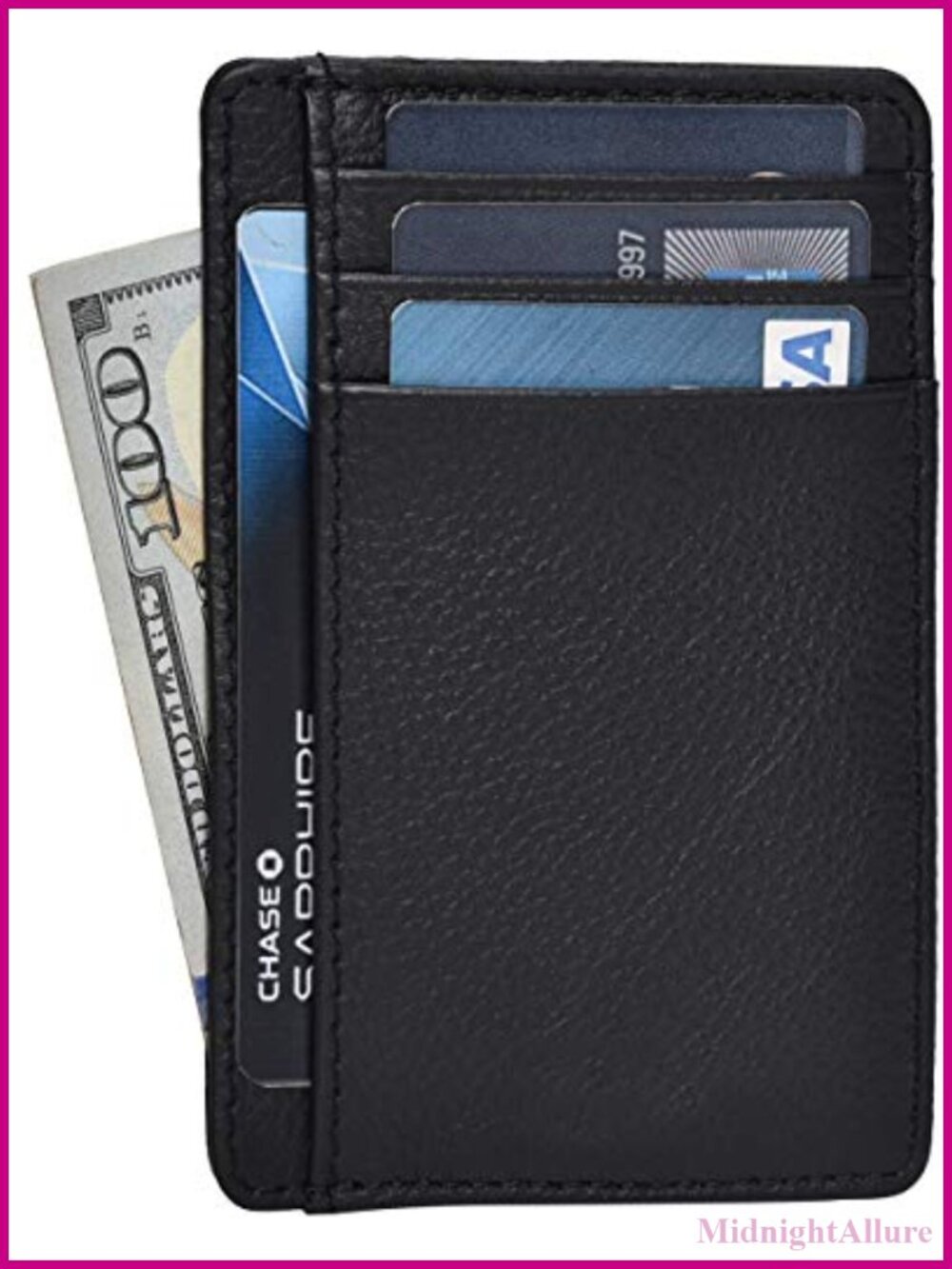 Genuine Cowhide Leather RFID Blocking Slim Card Holder Wallet for Men Women